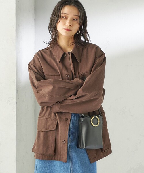 SHIPS（シップス）の「NINE CASE:〈洗濯機可能〉ミリタリー シャツ ジャケット（その他アウター・レディース・ベージュ/ブラウン・ONE SIZE）」の12枚目の写真