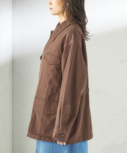 SHIPS（シップス）の「NINE CASE:〈洗濯機可能〉ミリタリー シャツ ジャケット（その他アウター・レディース・ベージュ/ブラウン・ONE SIZE）」の3枚目の写真