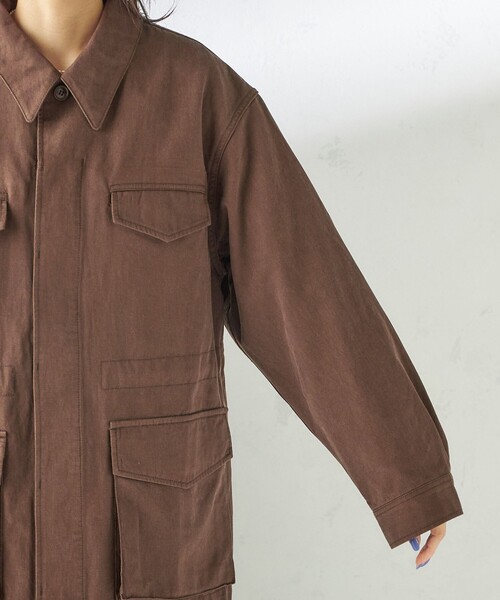 SHIPS（シップス）の「NINE CASE:〈洗濯機可能〉ミリタリー シャツ ジャケット（その他アウター・レディース・ベージュ/ブラウン・ONE SIZE）」の5枚目の写真