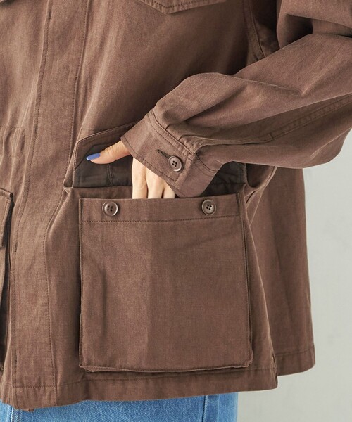 SHIPS（シップス）の「NINE CASE:〈洗濯機可能〉ミリタリー シャツ ジャケット（その他アウター・レディース・ベージュ/ブラウン・ONE SIZE）」の6枚目の写真