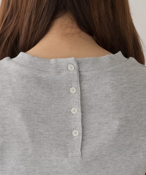 aity（アイティ）の「M-5L Vネックノースリーブ リブカットソー 夏服（Tシャツ/カットソー・レディース・ベージュ/オフホワイト/ブラック/カーキ/杢グレー・4L～5L/LL～3L/M～Ｌ）」の11枚目の写真