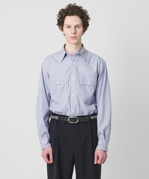 District | ＜District＞ ストライプ ダブル ポケット レギュラーカラー シャツ(シャツ/ブラウス)