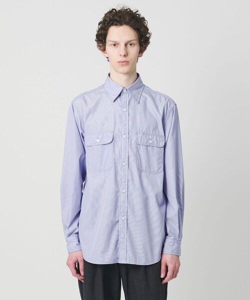 District（ディストリクト）の「＜District＞ ストライプ ダブル ポケット レギュラーカラー シャツ（シャツ/ブラウス・メンズ・ライトブルー/ロイヤルブルー・L/M/XL/S）」の19枚目の写真