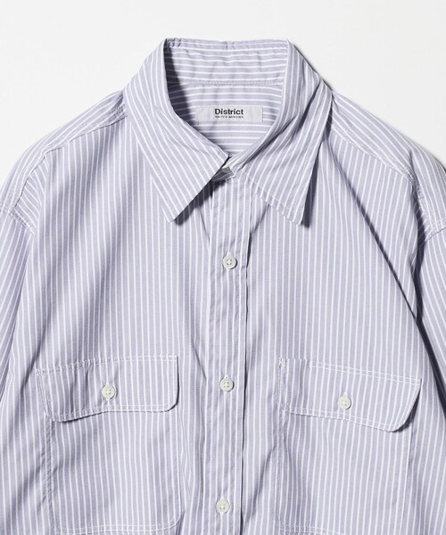 District（ディストリクト）の「＜District＞ ストライプ ダブル ポケット レギュラーカラー シャツ（シャツ/ブラウス・メンズ・ライトブルー/ロイヤルブルー・L/M/XL/S）」の14枚目の写真