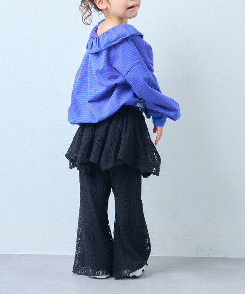 CIAOPANIC TYPY(チャオパニックティピー)の「【KIDS】《ジュニアサイズあり》リメイク風フリルボーダートップス(Tシャツ/カットソー・キッズ・レッド/ベージュ/ブルー・110/130/150)」の18枚目の写真