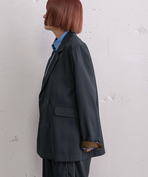 POU DOU DOU（プードゥドゥ）の「ダブルブレストテーラードジャケット（テーラードジャケット・レディース・ネイビー/ダークブラウン/ライトグレー・3）」の18枚目の写真