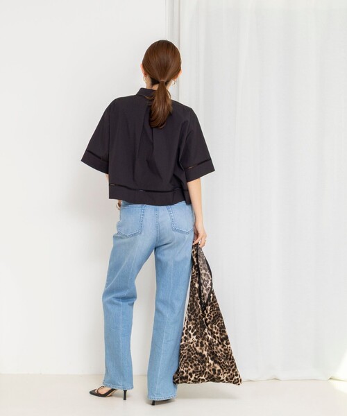 NOLLEY’S(ノーリーズ)の「ウォッシャブルはしごレース半袖ショートシャツ(シャツ/ブラウス・レディース・ホワイト/ブラック・38)」の9枚目の写真