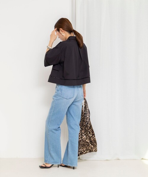 NOLLEY’S(ノーリーズ)の「ウォッシャブルはしごレース半袖ショートシャツ(シャツ/ブラウス・レディース・ホワイト/ブラック・38)」の10枚目の写真