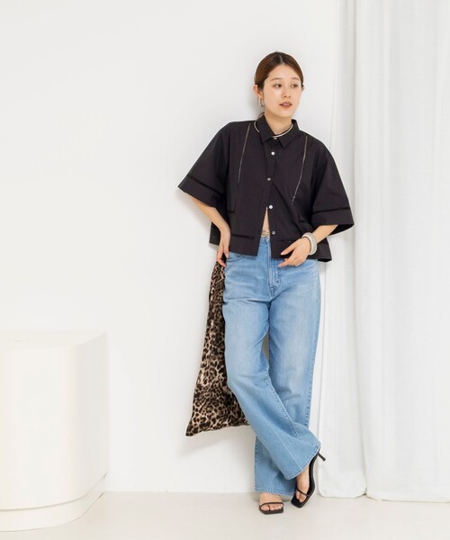 NOLLEY’S(ノーリーズ)の「ウォッシャブルはしごレース半袖ショートシャツ(シャツ/ブラウス・レディース・ホワイト/ブラック・38)」の11枚目の写真
