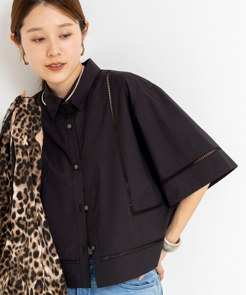 NOLLEY’S(ノーリーズ)の「ウォッシャブルはしごレース半袖ショートシャツ(シャツ/ブラウス・レディース・ホワイト/ブラック・38)」の15枚目の写真