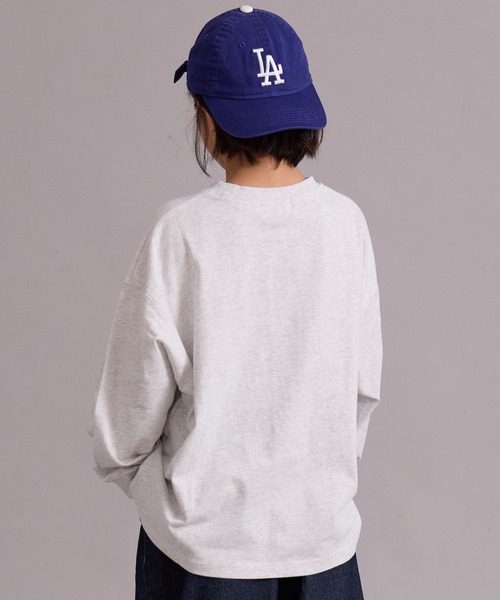 PAIRMANON STREET（ペアマノンストリート）の「【綿100%】ネコ ワンポイント刺繍 長袖 Tシャツ【PAIRMANON STREET】（Tシャツ/カットソー・キッズ・グリーン/オフホワイト/グレー/ブラック・100/110/120/130/140/150/160/90）」の13枚目の写真