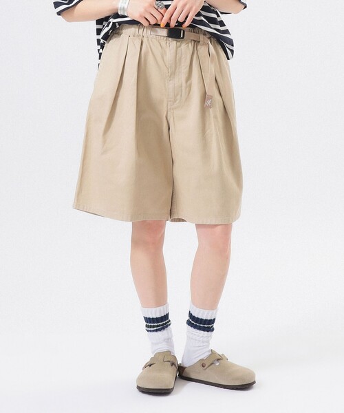 BEAMS BOY（ビームスボーイ）の「【別注】Gramicci / ツイル 2プリーツ ショーツ（その他パンツ・レディース・ネイビー/ベージュ・ONE SIZE）」の7枚目の写真