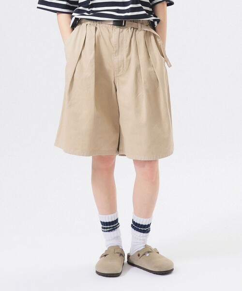 BEAMS BOY（ビームスボーイ）の「【別注】Gramicci / ツイル 2プリーツ ショーツ（その他パンツ・レディース・ネイビー/ベージュ・ONE SIZE）」の8枚目の写真
