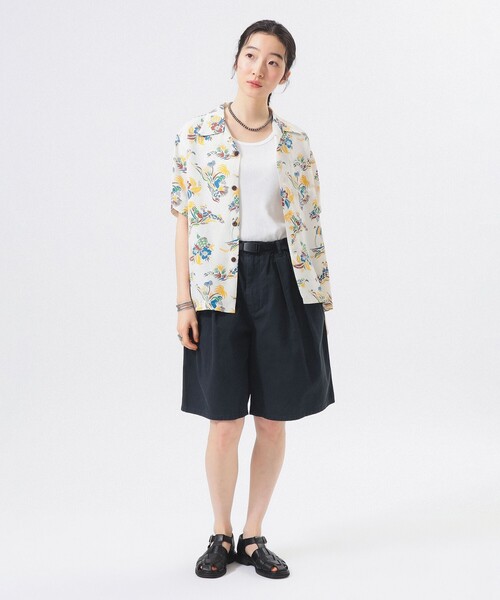 BEAMS BOY（ビームスボーイ）の「【別注】Gramicci / ツイル 2プリーツ ショーツ（その他パンツ・レディース・ネイビー/ベージュ・ONE SIZE）」の9枚目の写真