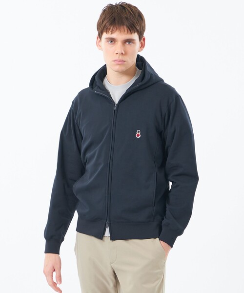 MACKINTOSH PHILOSOPHY（ﾏｯｷﾝﾄｯｼｭ ﾌｨﾛｿﾌｨｰ）の「バッキンガムベア ライトフリース ジップパーカ（パーカー・メンズ・ライトグレー/ネイビー・40/38/42）」の2枚目の写真