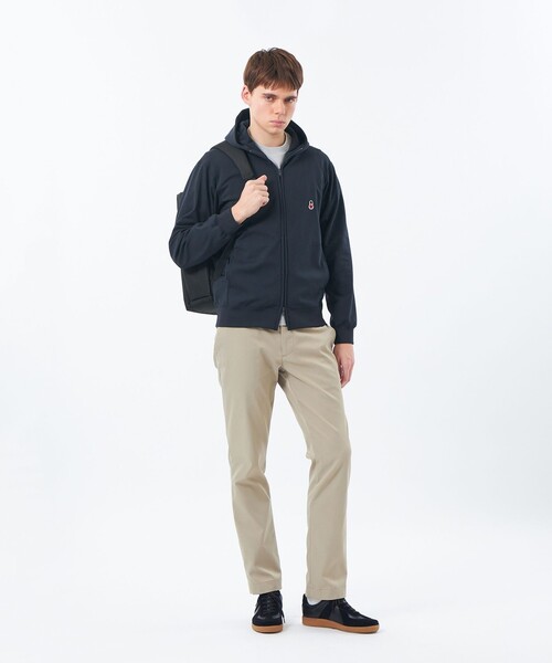 MACKINTOSH PHILOSOPHY（ﾏｯｷﾝﾄｯｼｭ ﾌｨﾛｿﾌｨｰ）の「バッキンガムベア ライトフリース ジップパーカ（パーカー・メンズ・ライトグレー/ネイビー・40/38/42）」の4枚目の写真