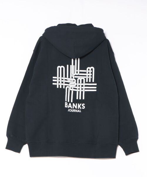 BANKS（バンクス）の「HOODIE/BANKS JOURNAL/バンクスジャーナルロゴプリント　パーカー（パーカー・メンズ・ネイビー/グレー系その他・LARGE/MEDIUM/X-LARGE）」の3枚目の写真