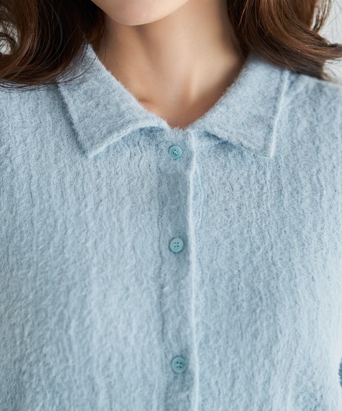 STYLE DELI(スタイルデリ)の「シャギーニュアンスカットソーシャツ(Tシャツ/カットソー・レディース・ライトブルー/スミクロ/ホワイト・FREE)」の8枚目の写真