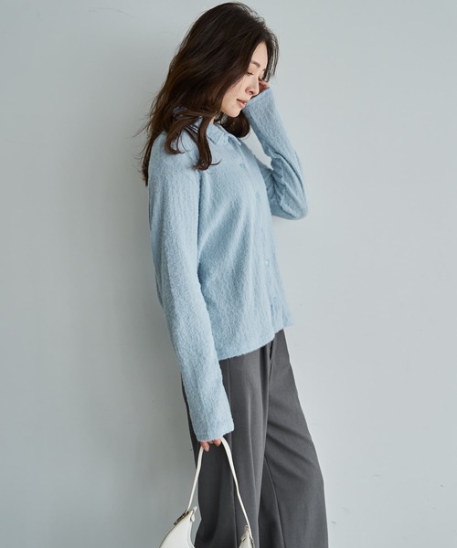 STYLE DELI(スタイルデリ)の「シャギーニュアンスカットソーシャツ(Tシャツ/カットソー・レディース・ライトブルー/スミクロ/ホワイト・FREE)」の10枚目の写真