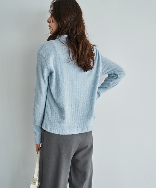 STYLE DELI(スタイルデリ)の「シャギーニュアンスカットソーシャツ(Tシャツ/カットソー・レディース・ライトブルー/スミクロ/ホワイト・FREE)」の11枚目の写真