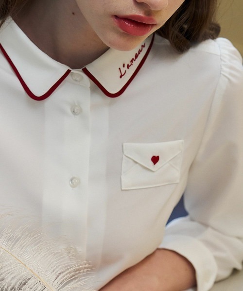 F i.n.t（フィント）の「Love letterシャツ（シャツ/ブラウス・レディース・アイボリー/オフホワイト・FREE）」の5枚目の写真