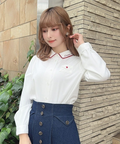 F i.n.t（フィント）の「Love letterシャツ（シャツ/ブラウス・レディース・アイボリー/オフホワイト・FREE）」の6枚目の写真