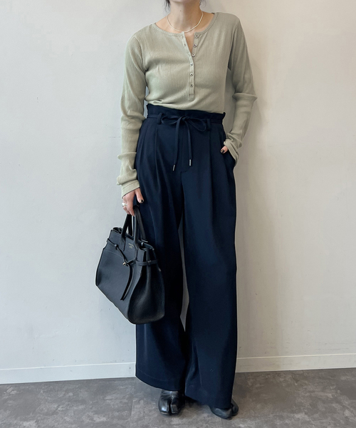 JOURNAL STANDARD（ジャーナルスタンダード）の「《追加2》シアーテレコヘンリーネックプルオーバー（Tシャツ/カットソー・レディース・モスグリーン/ブラウン/ホワイト系その他/イエロー系その他・FREE）」の7枚目の写真