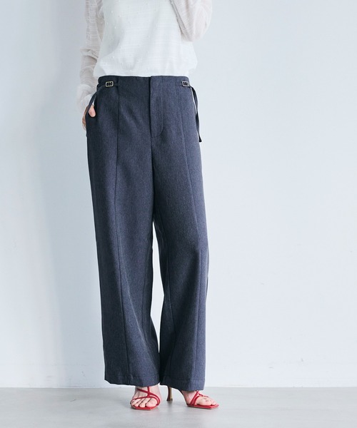 coca(coca)(コカ)の「デニムライクワイドパンツ(スラックス・レディース・ブルー・L/M/S)」の2枚目の写真