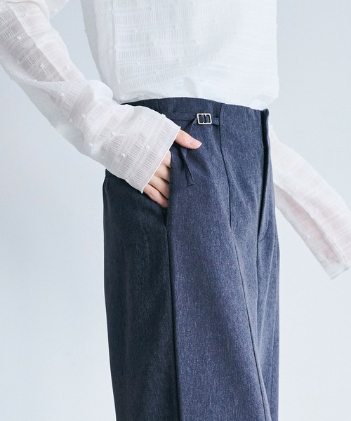 coca(coca)(コカ)の「デニムライクワイドパンツ(スラックス・レディース・ブルー・L/M/S)」の4枚目の写真