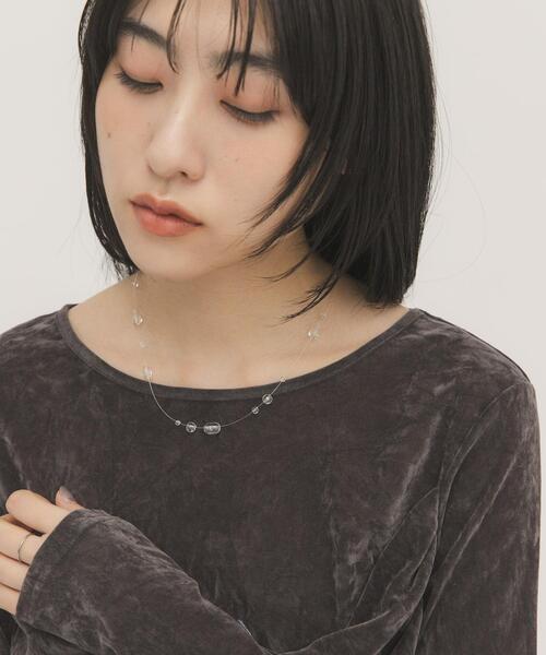 KBF(ケイビーエフ)の「シズクネックレス(ネックレス・レディース・カーキ/クリア・ONE)」の3枚目の写真