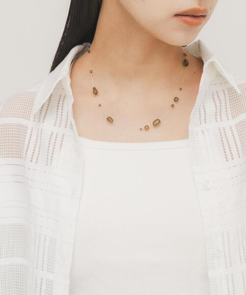 KBF(ケイビーエフ)の「シズクネックレス(ネックレス・レディース・カーキ/クリア・ONE)」の9枚目の写真