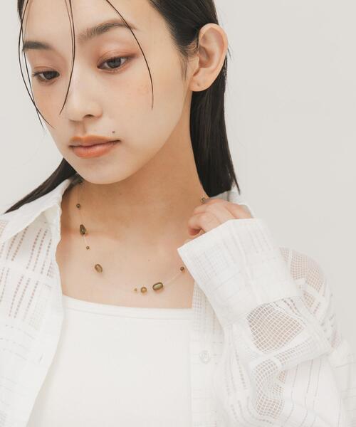 KBF(ケイビーエフ)の「シズクネックレス(ネックレス・レディース・カーキ/クリア・ONE)」の11枚目の写真