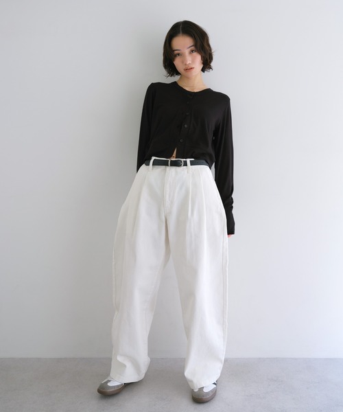 ANME(アンメ)の「テレコリブショート丈カーディガン(カーディガン/ボレロ・レディース・ネイビー/グレー/ブラック/ブラウン・M)」の5枚目の写真