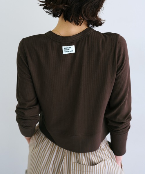 ANME(アンメ)の「テレコリブショート丈カーディガン(カーディガン/ボレロ・レディース・ネイビー/グレー/ブラック/ブラウン・M)」の9枚目の写真