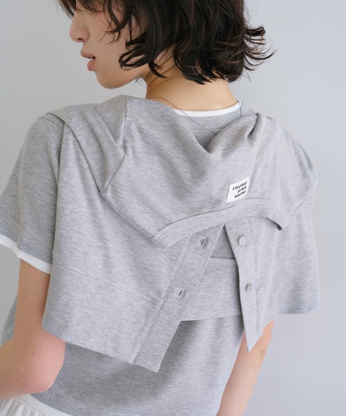 ANME(アンメ)の「テレコリブショート丈カーディガン(カーディガン/ボレロ・レディース・ネイビー/グレー/ブラック/ブラウン・M)」の19枚目の写真