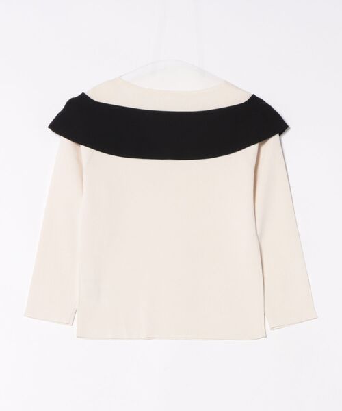 STRAWBERRY-FIELDS（ストロベリーフィールズ）の「ノアストレッチⅡ_リボンディテールニット（ニット/セーター・レディース・ブラック×ホワイト/ホワイト×ブラック・2）」の14枚目の写真