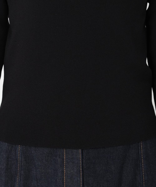 STRAWBERRY-FIELDS（ストロベリーフィールズ）の「ノアストレッチⅡ_リボンディテールニット（ニット/セーター・レディース・ブラック×ホワイト/ホワイト×ブラック・2）」の11枚目の写真