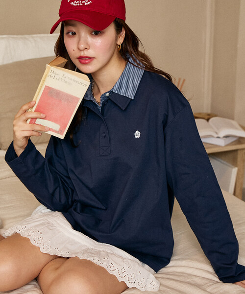 MARY QUANT × PUBLUX/マリークワント 襟 レイヤード風 ポロシャツ 限定