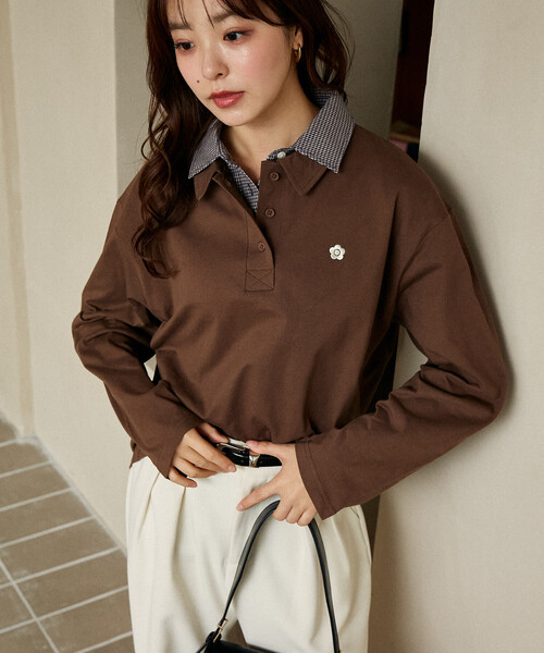 MARY QUANT × PUBLUX/マリークワント 襟 レイヤード風 ポロシャツ 限定 