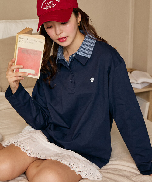 MARY QUANT × PUBLUX/マリークワント 襟 レイヤード風 ポロシャツ 限定