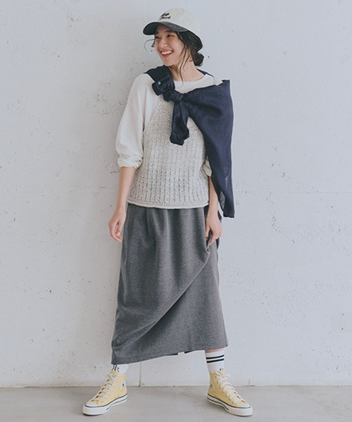 studio CLIP（スタディオクリップ）の「ダンボールコクーンスカート（スカート・レディース・ブラック/チャコール・FREE）」の10枚目の写真