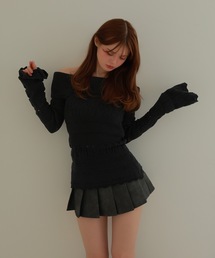 off shoulder alin knit tops/オフショルダーアリンニットトップス