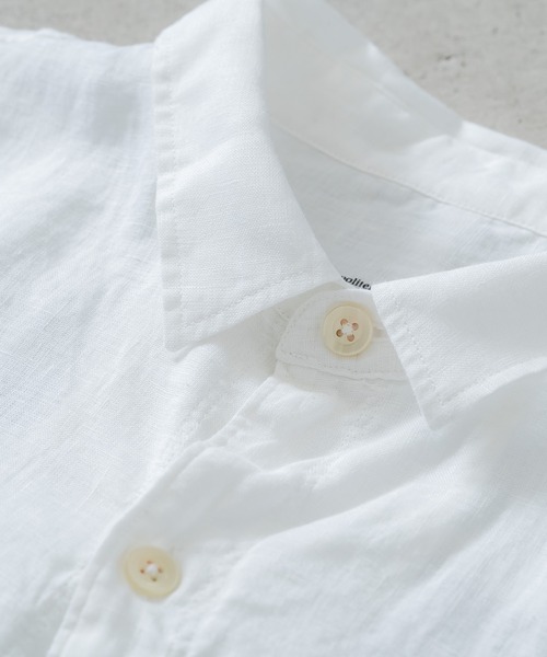 quadro（クオドロ）の「60リネン1ループボタンレギュラーシャツ（シャツ/ブラウス・メンズ・ダークネイビー/オフホワイト・LARGE/MEDIUM）」の20枚目の写真