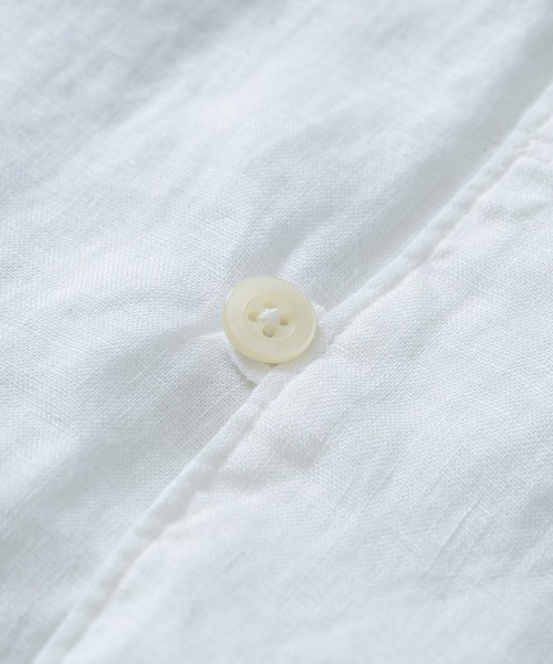 quadro（クオドロ）の「60リネン1ループボタンレギュラーシャツ（シャツ/ブラウス・メンズ・ダークネイビー/オフホワイト・LARGE/MEDIUM）」の22枚目の写真