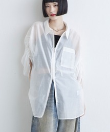 シアーギャザーダブルZIPシャツ