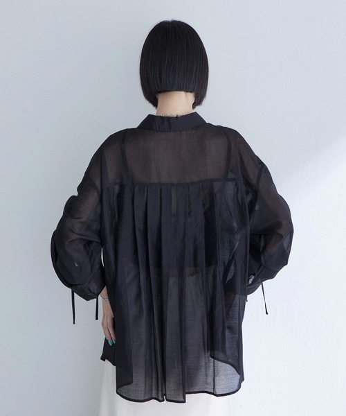 Lui's(ルイス)の「シアーギャザーダブルZIPシャツ(シャツ/ブラウス・レディース・ブラック/オフホワイト/ブラウン・FREE)」の20枚目の写真