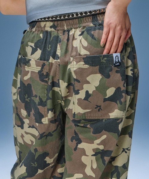 X-girl（エックスガール）の「FADED FACE LABEL EASY PANTS（その他パンツ・レディース・ブラック/カモフラージュ/ベージュ・S/M）」の12枚目の写真