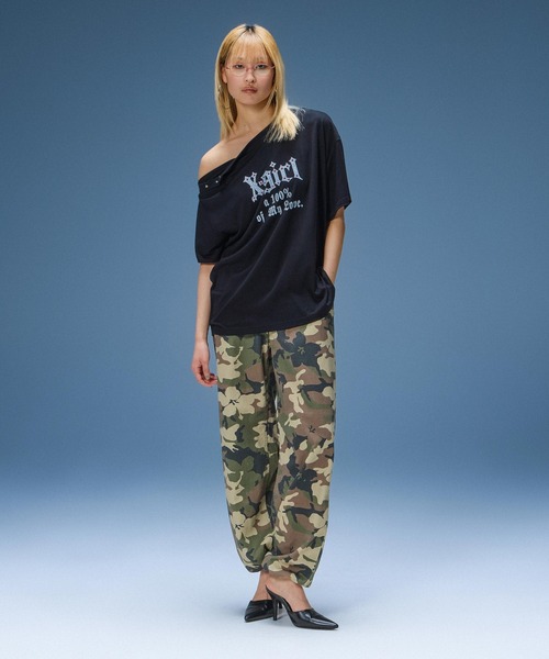 X-girl（エックスガール）の「FADED FACE LABEL EASY PANTS（その他パンツ・レディース・ブラック/カモフラージュ/ベージュ・S/M）」の18枚目の写真