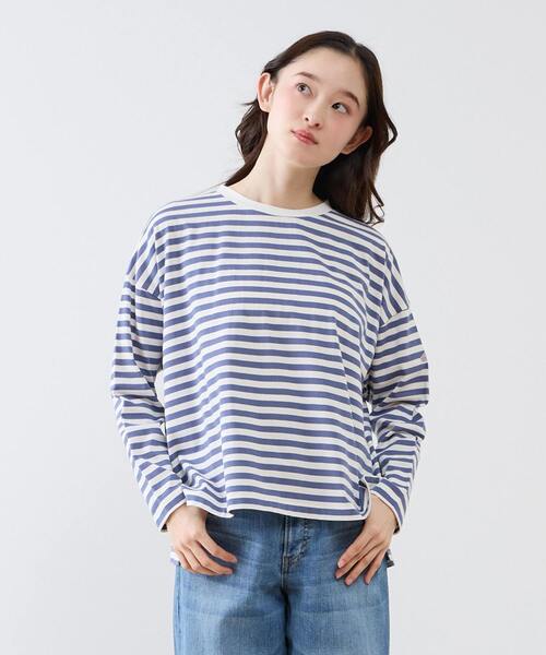 LOGEMENT DE CLAIRE(ロジュモンドクレール)の「リラックス長袖Tシャツ(Tシャツ/カットソー・レディース・ブラック/ブルー/ブラウン/グリーン・FREE)」の4枚目の写真
