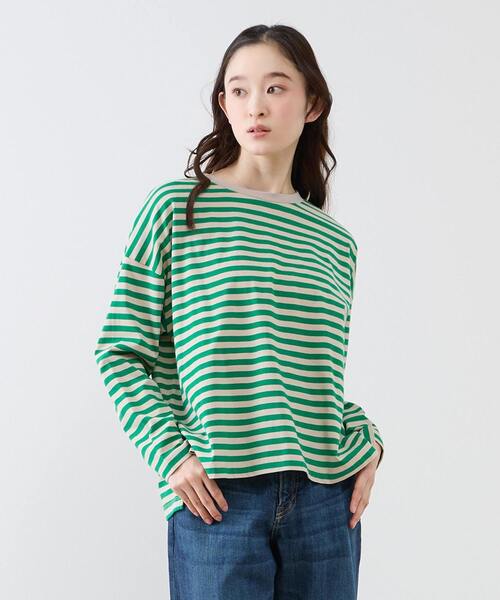LOGEMENT DE CLAIRE(ロジュモンドクレール)の「リラックス長袖Tシャツ(Tシャツ/カットソー・レディース・ブラック/ブルー/ブラウン/グリーン・FREE)」の1枚目の写真